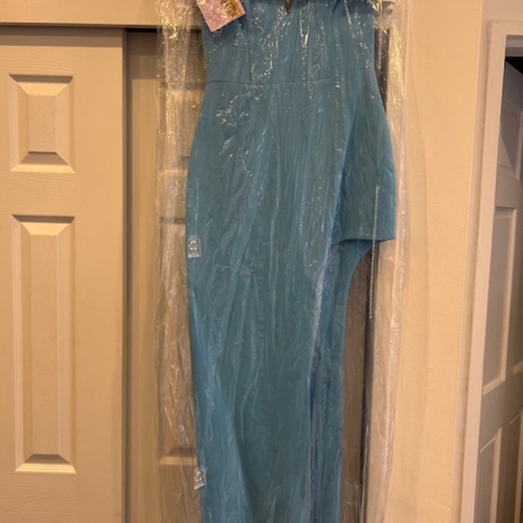 Amanda Uprichard Strapless Crepe Cut Out Dress Size Medium Pacific Blue - Picture 2 of 4